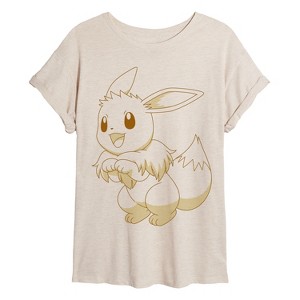 Women's - Pokémon - Eevee Jump Oversized Graphic T-Shirt - 1 of 4