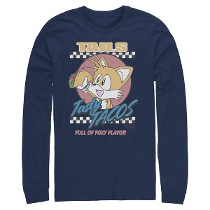 Mens Sonic the Hedgehog Tails Tasty Tacos Long Sleeve Shirt - 1 of 4