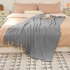 Catalonia Knitted Throw for Couch, Decorative Blanket with Fringe, Acrylic Leisure Blanket for Bed, Sofa, Living Room | All Seasons, Lightweight, Gray - 4 of 4