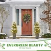 Artificial Topiary Trees Set of 2,UV Resistant Faux Cedar Porch Tree w/Decorative Grass,Potted Fake Evergreen Cypress Plants for Indoor Outdoor - 4 of 4