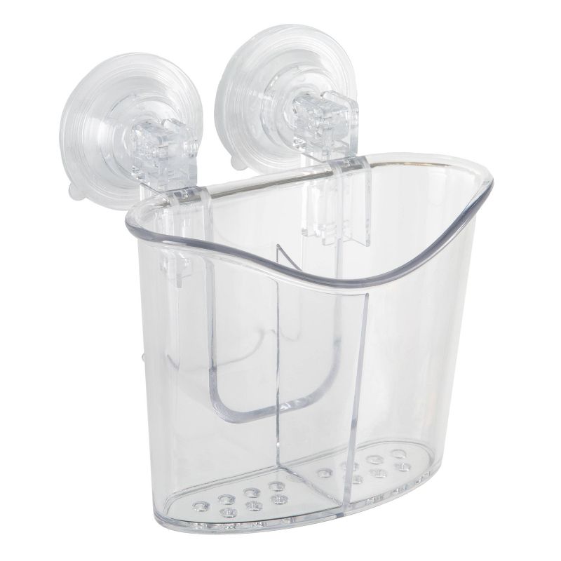 Clear Power Lock Suction Caddy with 2 Compartments - Bath Bliss, 1 of 5