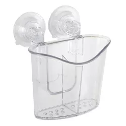 Clear Power Lock Suction Caddy with 2 Compartments - Bath Bliss