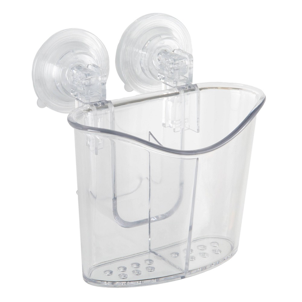 Photos - Bathroom Shelf Clear Power Lock Suction Caddy with 2 Compartments - Bath Bliss