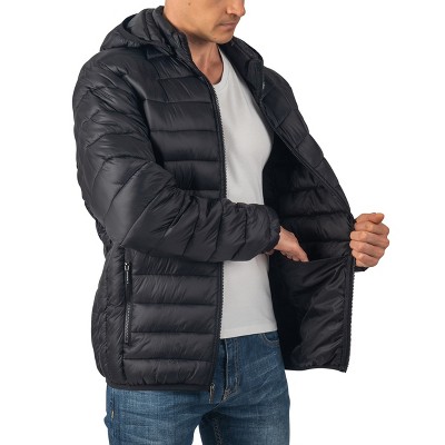 Мужские куртки Alpine Swiss Men’s Lightweight Puffer Jacket with Removable Hood | Milo Winter Coat Packable Water-Resistant Down Alternative Bubble Jacket BLK XL — фото 6
