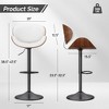 QingMoon Bar Stools Set of 2, Lifting and Rotating Counter Height Chairs, Bentwood Barstools with Back and Footrest for Dining Room, Pub - 3 of 4