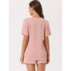 cheibear Women's Casual Shorts Sleeves Lounge Tops with Shorts Pajama Sets - 4 of 4