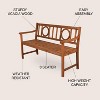 Apollo 3-Seat Circle-Back Acacia Wood Outdoor Garden Patio Bench - JONATHAN Y - 4 of 4