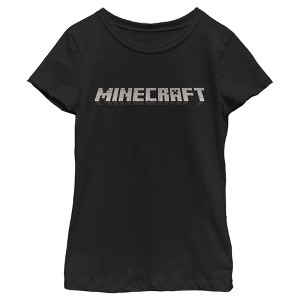 Girl's Minecraft Classic Logo Black T-Shirt - 1 of 4