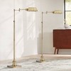Regency Hill Jenson Traditional 54" Tall Standing Floor Lamps Set of 2 Lights Swing Arm Pharmacy Adjustable Gold Metal Aged Brass Finish Living Room - 2 of 4