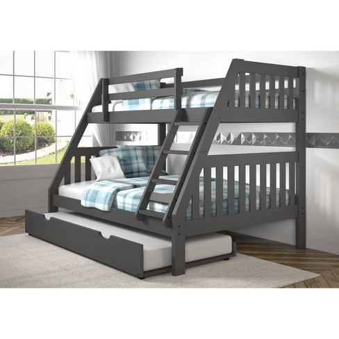 Twin Full Mission Bunk Bed With Trundle, Full Trundle Bed With Twin