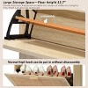 Finnhomy Extended Edition Shoe Cabinet with Natural Rattan Flip Drawers for Entryway, Free Standing 2 Tier Slim Shoe Organizer with Large Top Board - 3 of 4
