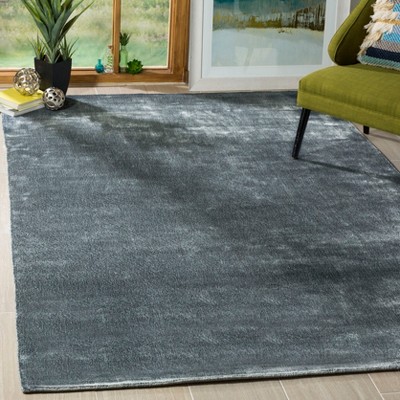 Elephant Gray Hand-Knotted Wool and Silk 6' x 9' Rug