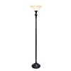 1-Light Classic Torchiere Floor Lamp with Marbleized Glass Shade - Lalia Home - 3 of 4
