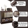 ALEXOUN Mirror Shoe Cabinet with 2 Flip Drawers & 1 Storage Drawer,Freestanding Shoes Cabinet Organizer for Entrance, Entryway, Bedroom,Brown - 4 of 4