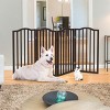 Indoor Pet Gate - 4-Panel Folding Dog Gate for Stairs or Doorways - 72x32-Inch Tall Freestanding Pet Fence for Cats and Dogs by PETMAKER (Brown) - 2 of 4