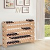 HOMCOM Stackable Wine Rack, Modular Storage Shelves, 72-Bottle Holder, Freestanding Display Rack for Kitchen, Pantry, Cellar, Natural - 2 of 4