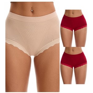 INSPIRE CHIC 3 Packs Women's High Waisted Breathable Tummy Control Underpants - 1 of 4