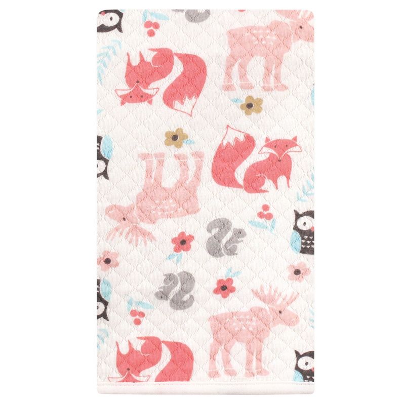 Hudson Baby Infant Girl Quilted Burp Cloths, Girl Forest, One Size, 3 of 8