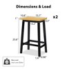 EHMKNP 25.6" Tall Set of 2 Bar Chairs, Kitchen Counter Stools with Footrests, Farmhouse Stools for Dining Room, Kitchen, Counter - 3 of 4