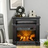 HOMCOM 1400W Freestanding Portable Full Frame Electric Fireplace Stove Heater with LED Flame Log Effect - 2 of 4