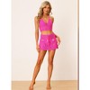 Allegra K Women's Summer Beach Hollow Out Crochet Knit Cami Top Mini Skirt Bikini Sets 2 Pcs - 3 of 4