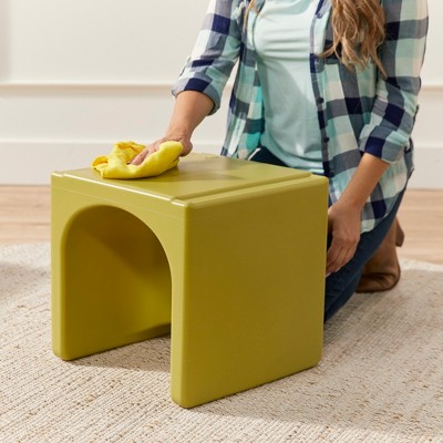 Fern Green Plastic Multipurpose Table and Cube Chair Set