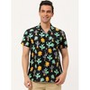Lars Amadeus Men's Short Sleeves Button Down Summer Color Block Printed Shirt - 3 of 4