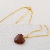 Natural Stone Heart Gemstone Healing Crystal Pendant Lucky Blessing Energy Necklace for Women Men - 3 of 4