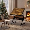 Gulches 1500 Pieces Jigsaw Puzzle Metal Table Black with 4 Trays Adjustable Height Angle Wooden Cover 4 Universal Wheels - 4 of 4