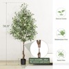 Gikpal 6ft Artificial Olive Tree – Realistic Faux Olive Tree with 1440 Leaves & Black Pot, Indoor Greenery for Living Room, Office, or Home Décor - 2 of 4