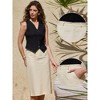 INSPIRE CHIC Women's Cotton Linen Casual Back Slit High Waisted Midi Skirt with Pockets - 2 of 4