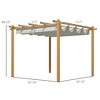 Aghana Digitals Cream Retractable Aluminum Pergola Canopy with Wood-Grain Frame, Weather-Resistant - 2 of 4