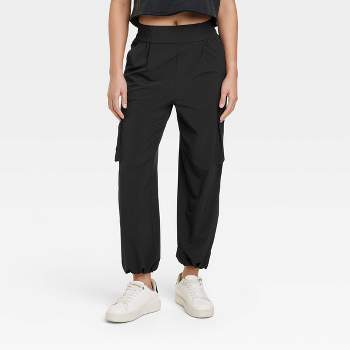 Women's Stretch Woven Tapered Cargo Pants 27 - All In Motion™ Black XS