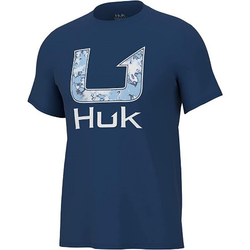 HUK Men's Short Sleeve Fishing PerformanceT-Shirt -Fin Fill Tee - Set Sail  - S