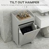 Resenkos Laundry Cabinet, Laundry Hamper Cabinet,Tilt-out Laundry Storage Cabinet with Tabletop and Compartment Hamper, Gray - 2 of 4
