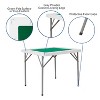 Emma and Oliver 34.5" Square 4-Player Folding Card Game Table with Green Felt and Cup Holders - 4 of 4