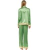 ADR Women's Classic Satin Pajamas Lounge Set, Long Sleeve Top and Pants with Pockets, Silk like PJs - 2 of 3