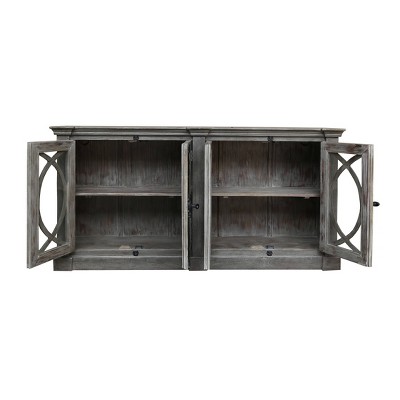 Crescent 4 Door TV Stand for TVs up to 72" Gray - Treasure Trove Accents