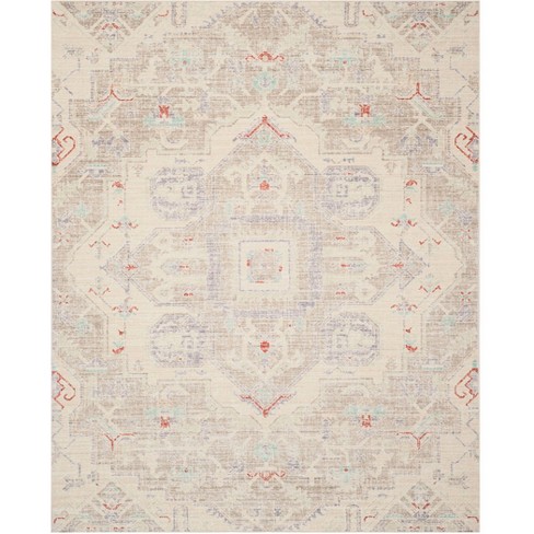 9 X13 Medallion Loomed Area Rug Light Gray Ivory Safavieh Target