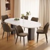 Set of 2 Modern Upholstered Dining Chairs with Padded Seat and Wood Legs, Fabric Side Chairs for Kitchen, Dining Room, or Café - 2 of 4