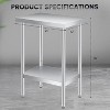 Stainless Steel Table, Prep Workstation, 1000LBS, NSF Commercial Work Table with Adjustable Undershelf, for Restaurant, Kitchen - 2 of 4