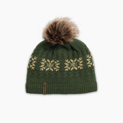 Turtle Fur Leira Beanie - Women's Lambswool Faux Fur Pom Winter Hat