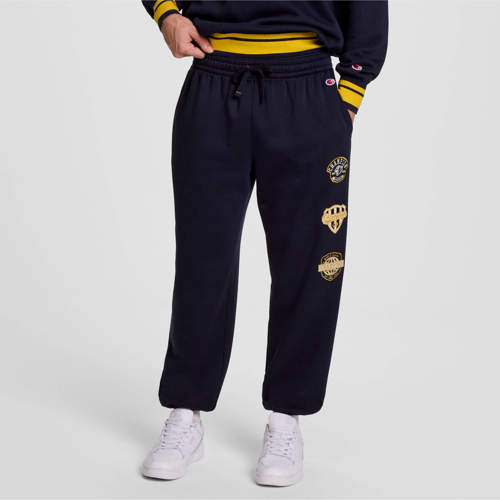 Champion Men's Patch Sweatpants - Navy M
