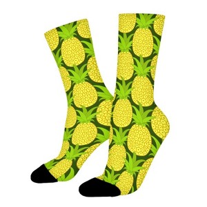 Pineapples Women Printed Crew Socks Funny Funky Socks Soft Polyester Novelty Gifts for Artists Men - 1 of 1
