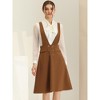 Allegra K Women's Overall Pinafore Dress Midi Suspenders Skirt - 3 of 4