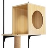 Sevobal Pet Tower, Modern Wall-Mounted Cat Shelves with Cat House, Bridge, Steps, Stable Cat Climber for Indoor, Brown, 17.76"*9.92"*12.77" - 3 of 4