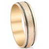Pompeii3 6mm 10k Yellow Gold Mens Brushed Black Inlay Wedding Band - 2 of 4