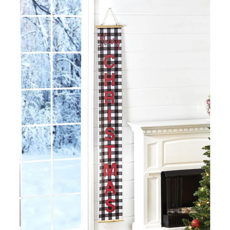 The Lakeside Collection Plaid Holiday Decor - Black and White 70" Banner 1 Pieces, 5 of 6