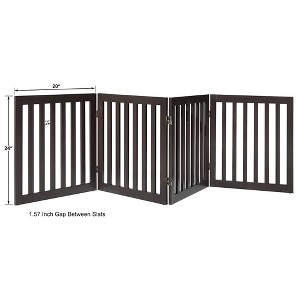 unipaws Free Standing Wooden Pet Gate, Espresso - 1 of 4