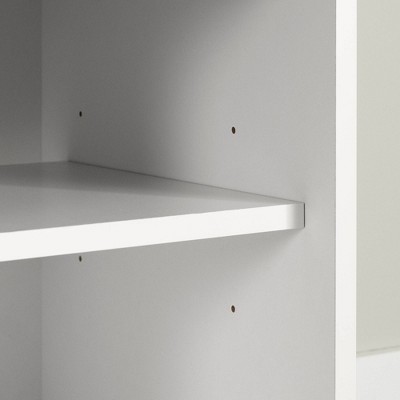 White Wood Computer Desk with Hutch and Drawer